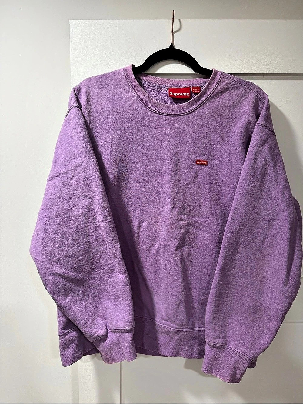 Supreme Small Box Logo Crewneck Lavender Purple Sweatshirt